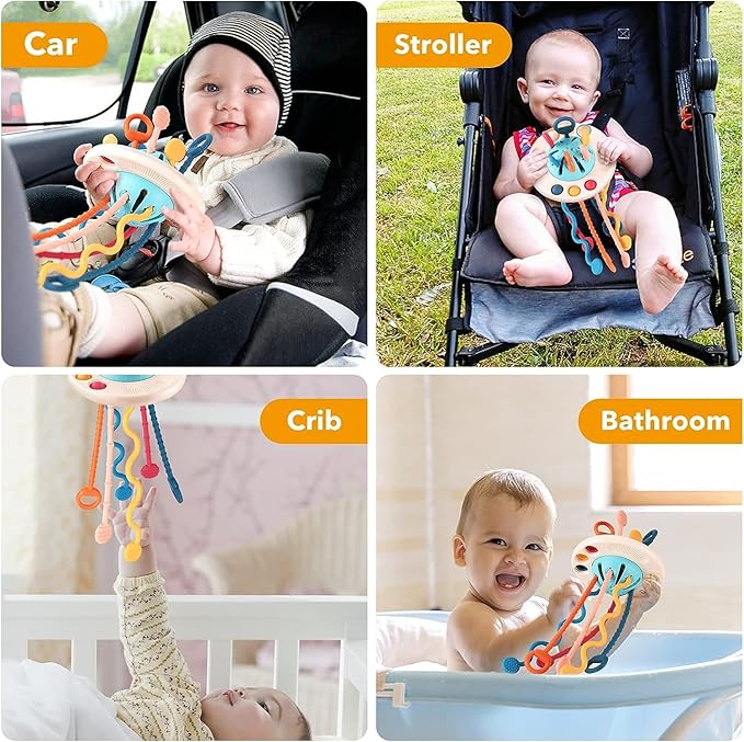 Kidology UFO Pull String Toy for Babies Teething Strings Sensory Montessori Toys Multicolor
