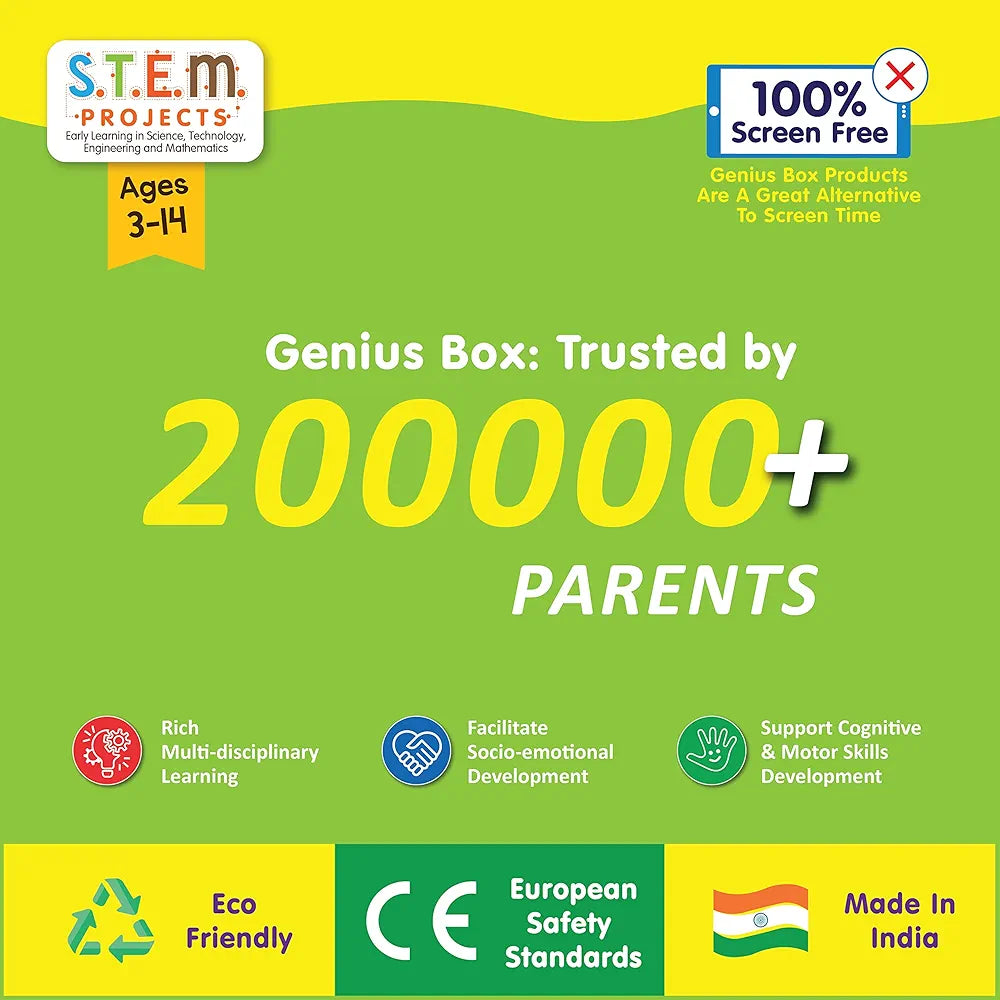 Genius Box Trebuchet Shooter DIY STEM Educational Toy and Construction Based Activity Game kit for Kids 8 to 14, Best Science Project kit Gift for Boys & Girls.
