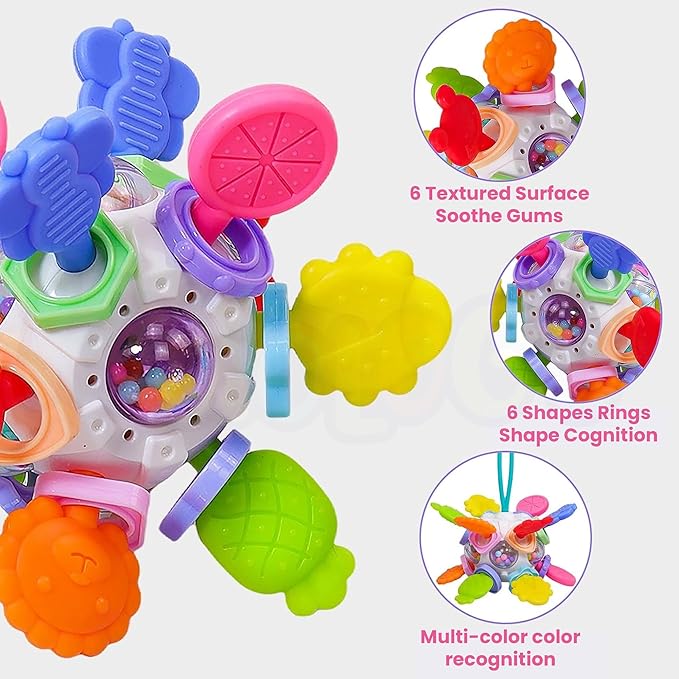 Kidology Baby Teether Ball Silicone Toy for 6-12 Months Babies