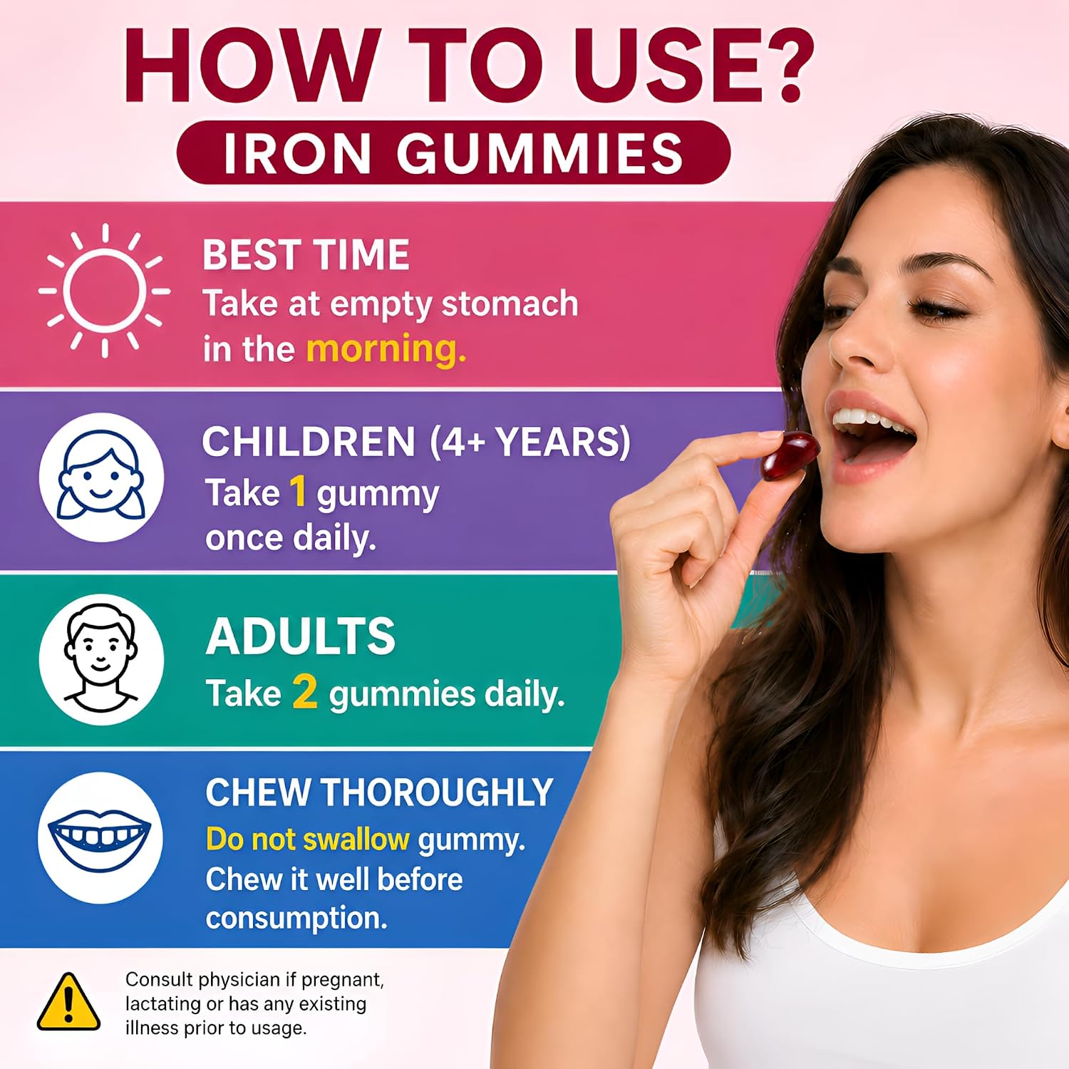 Suplee Chelated Iron Bisglycinate Gummies with Vitamin C Supplement | Mixed Berries Flavour, Zero Added Sugar, For Men, Women & Kids, 30 Gummies