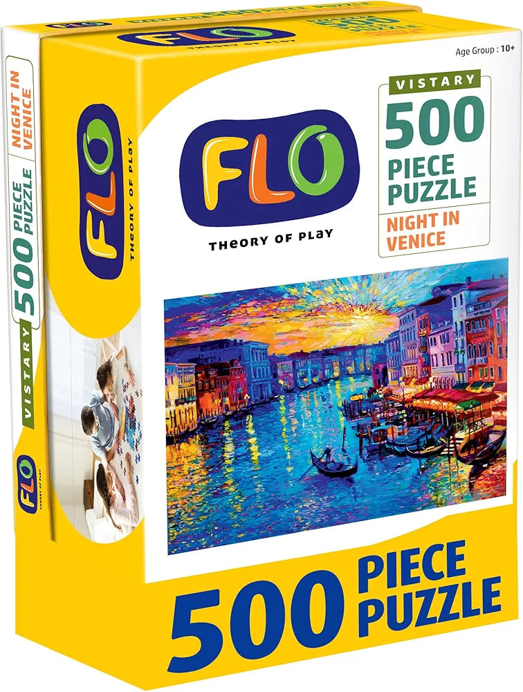 FLO Toys Night in Venice Jigsaw Puzzle for Adults & Kids 14+ 500 Piece Fun & Challenging Puzzle Game