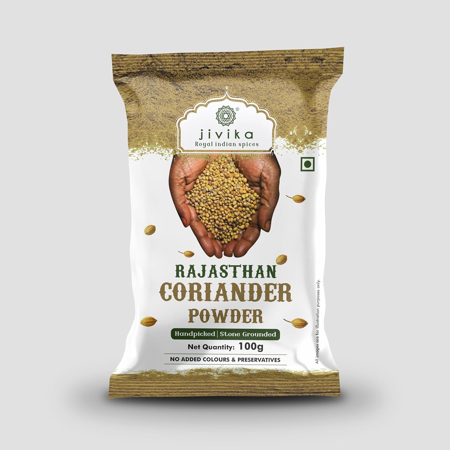 Jivika Naturals Coriander Powder - 100 gms (Pack Of 5)