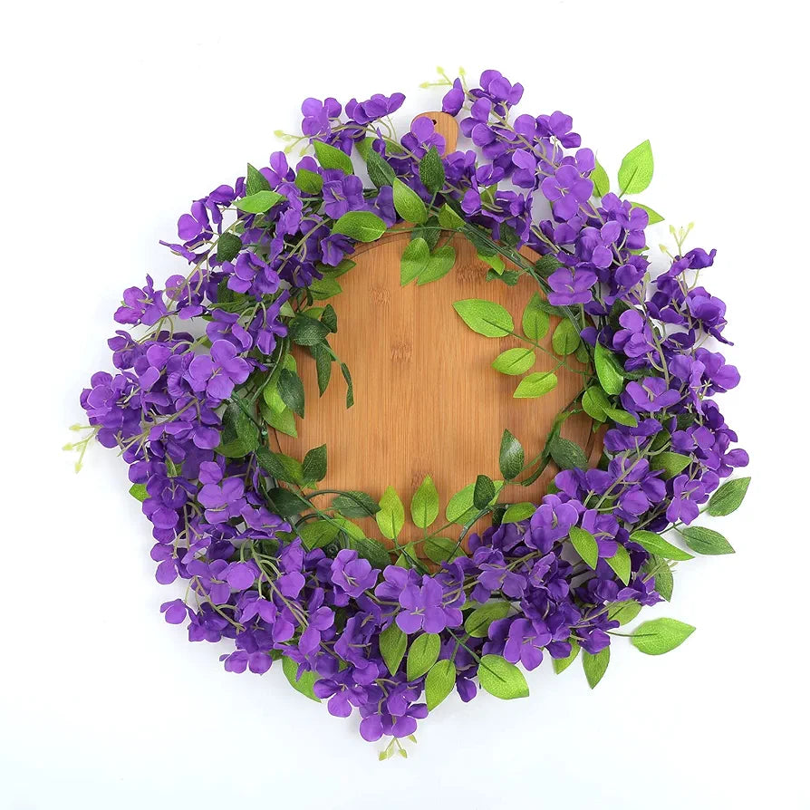 Wisteria Artificial Flowers Garland 5Pcs Total 36FT Purple Wisteria Hanging Flowers
