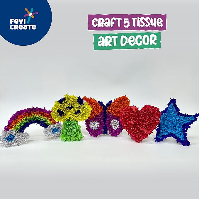 Fevicreate Tissue Art Kit 5 Exciting Templates Easy to Do for Kids 5+ Yrs Art & Craft
