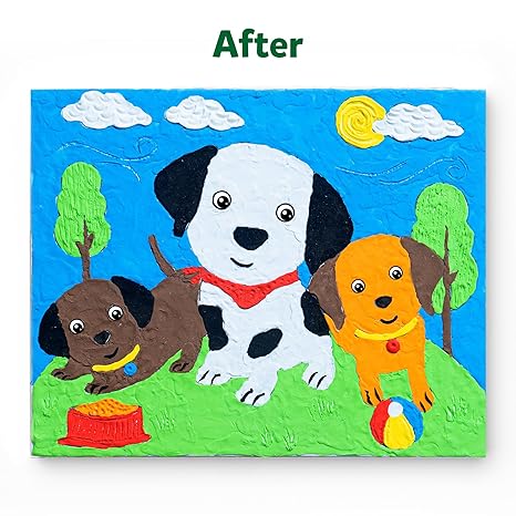 Skillmatics Art & Craft Kit Colour with Clay No Mess Art Create A Clay Canvas of Pups at The Park