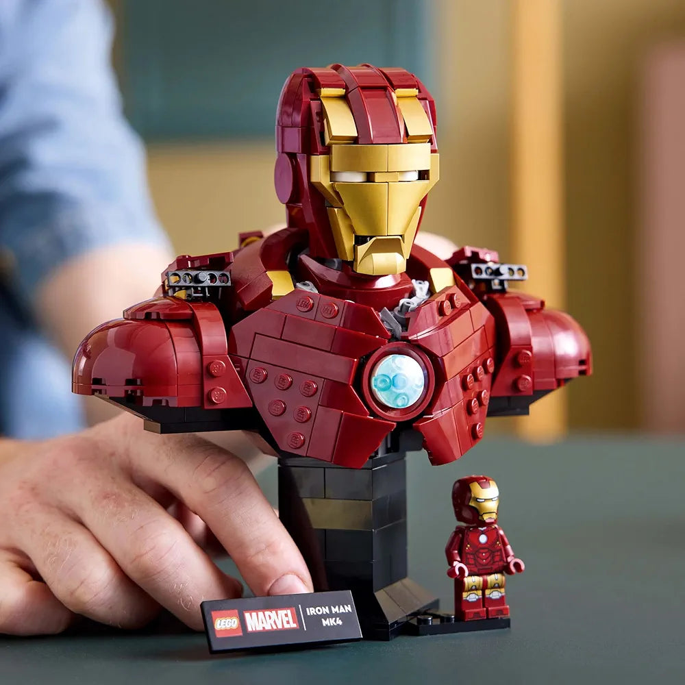 Lego Marvel Iron Man MK4 Bust Buildable Model for Adults with Minifigure 76327 Building Blocks for 18+ Gift