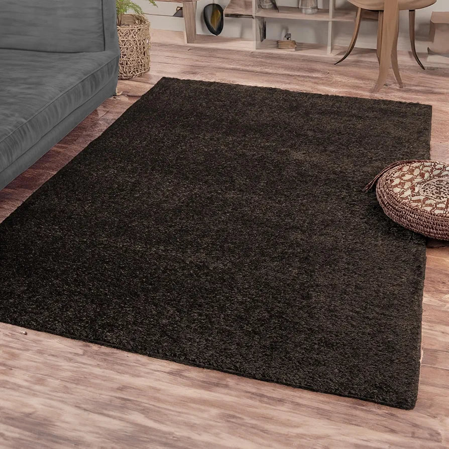 Ishro Home Premium Fuzzy Shag Carpet For Hall Rugs For Living Room Carpets For Living Room Colour Classic Brown 3x5 Fts