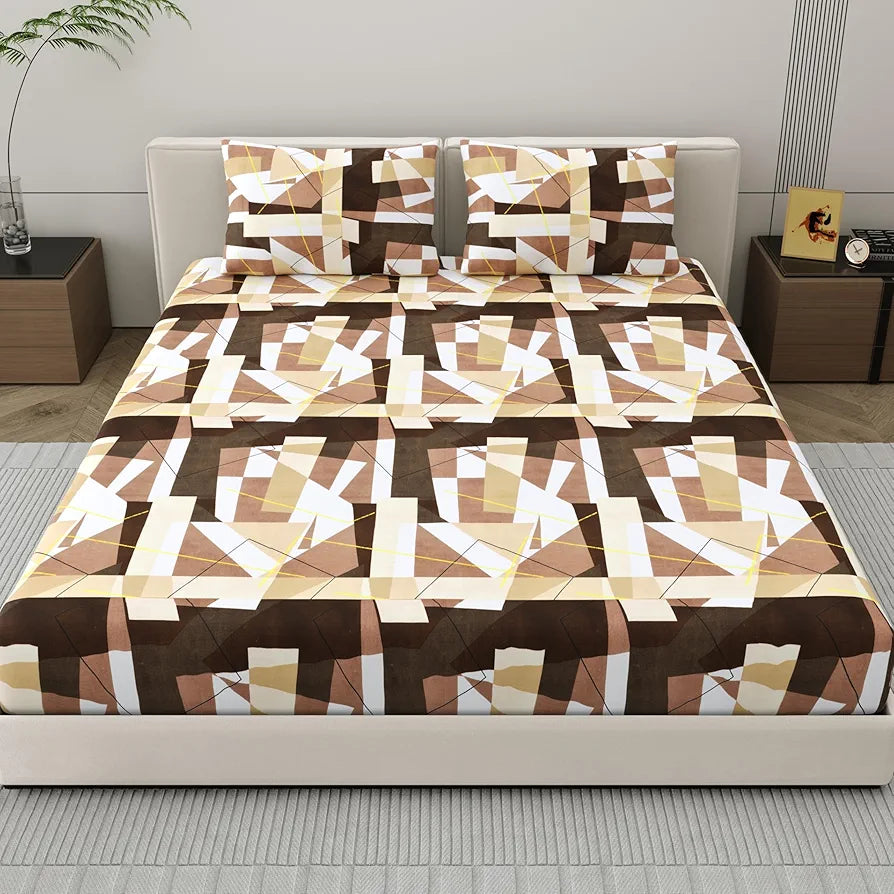 Dreamscape Microfiber Wrinkle & Fade Resistant Double Bedsheet with 2 Pillow Covers Cedar