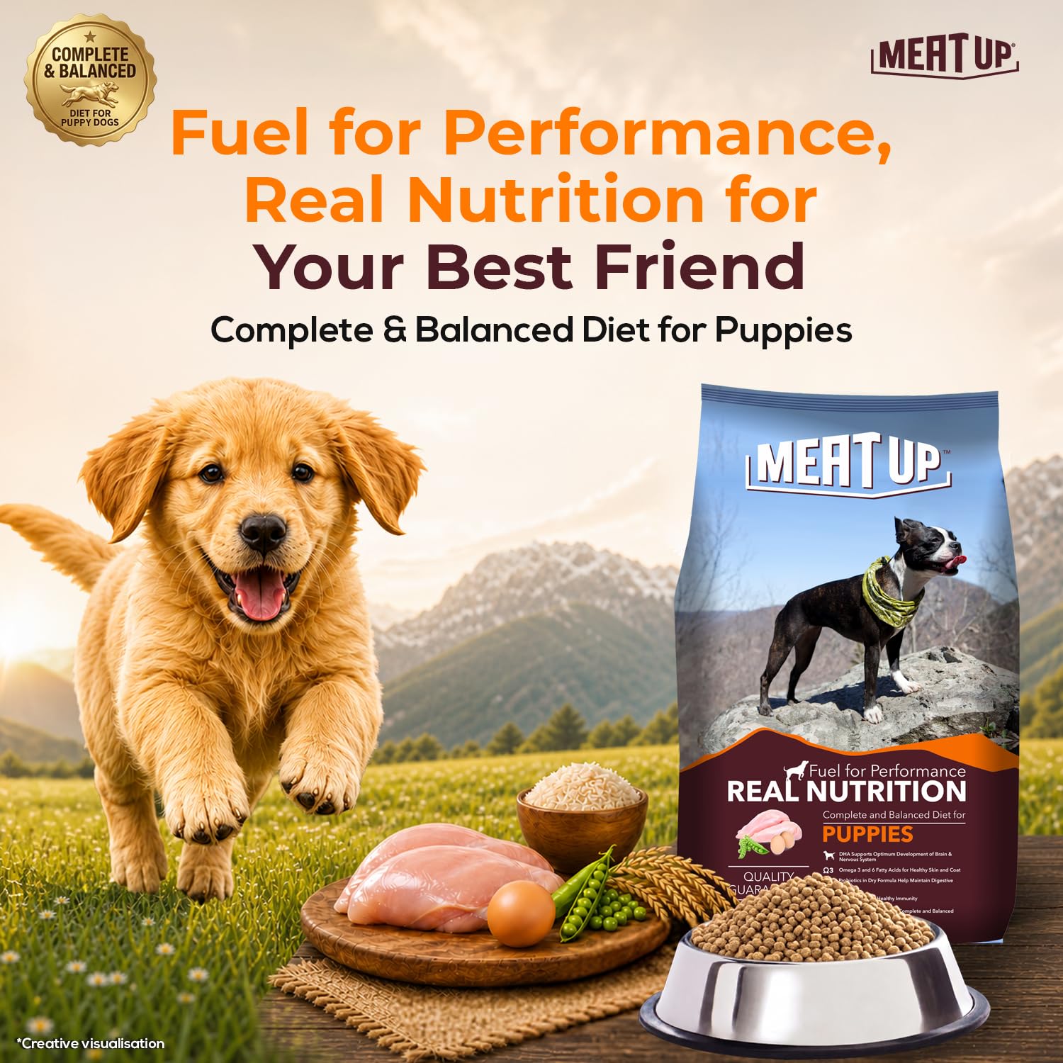 Meat Up Puppy Dry Dog Food, 1.2 kg Pack