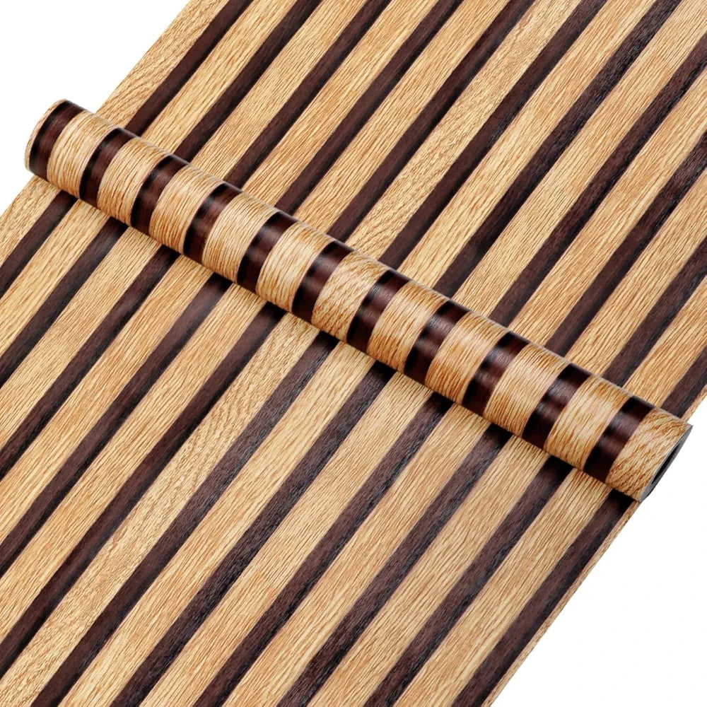 Indian Royals Brown Wooden Pvc Wallpaper for Furniture Doors and Walls - Waterproof Brown