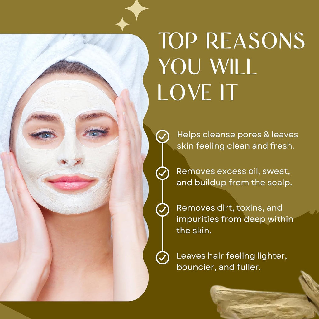 Bliss of Earth Multani Mitti Powder for Face | Natural Multani Mitti for Hair & Skin | Exfoliates, Soothes, Nourishes, Smoothens Skin & Supports Scalp Health | 100 gm