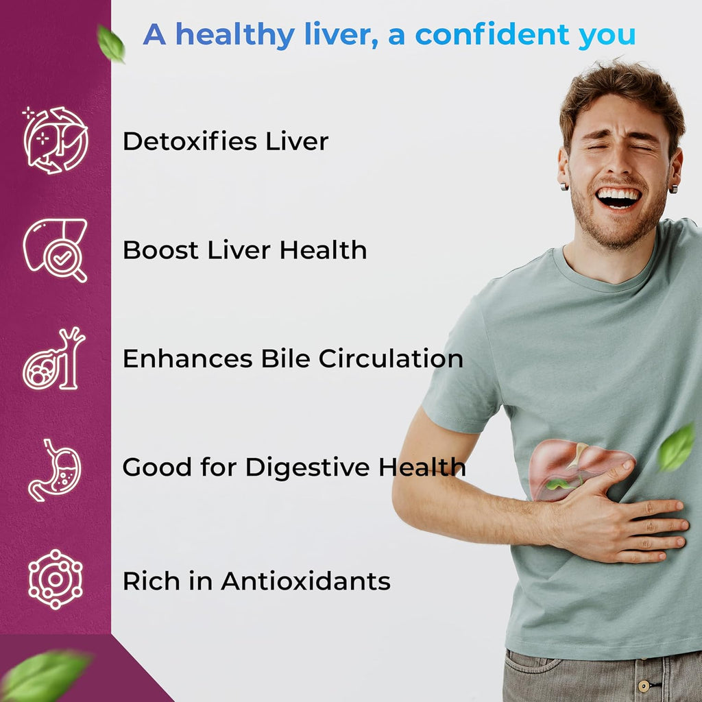 HEALTH VEDA ORGANICS PRIVATE LIMITED Milk Thistle Extract, 800 mg Liver Support Supplement | 60 Veg Tablets | For Liver Support & Liver Detox | For both Men & Women