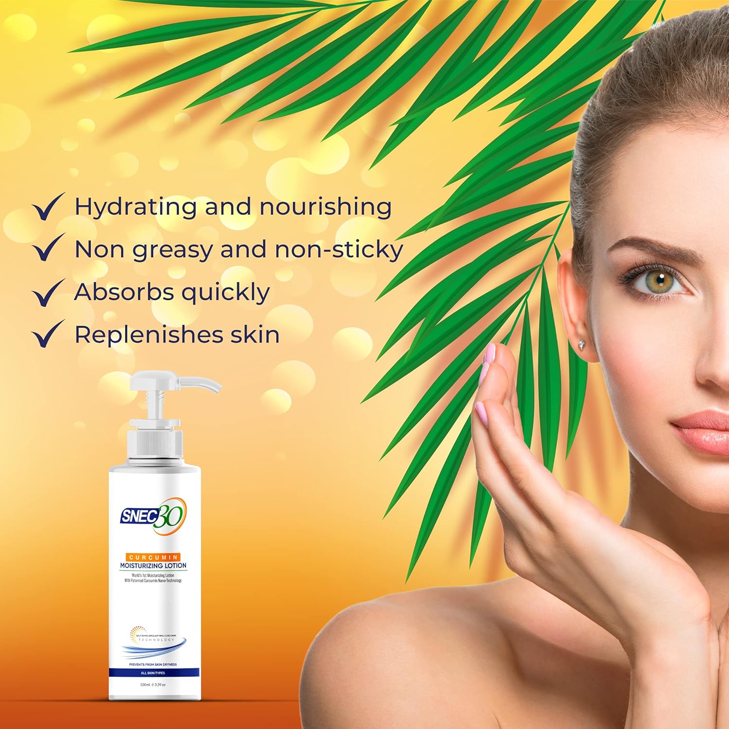 Snec30 Curcumin Non Sticky Moisturizing Lotion - 100 Gms