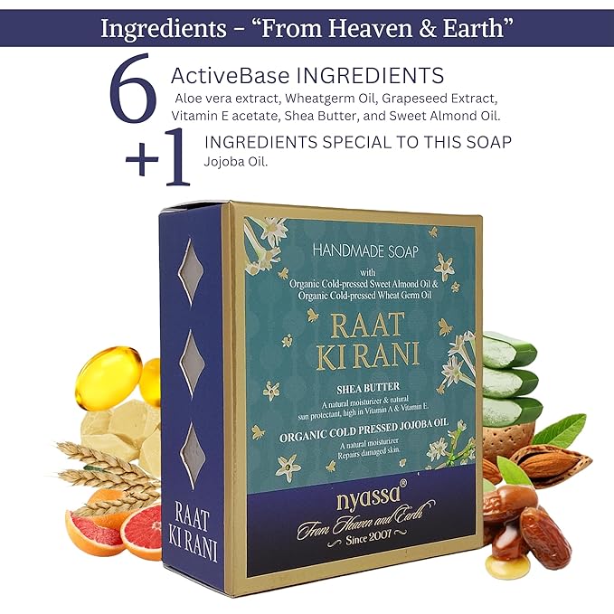 Nyassa Raat Ki Raani Natural Handmade Bathing Soap - 150 Gms