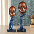 Zart New Brown Lady Face Handmade Showpiece