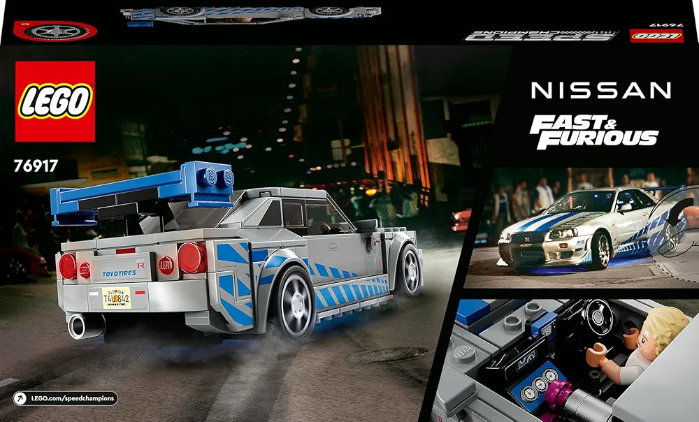 Lego Speed Champions 2 Fast 2 Furious Nissan Skyline GT-R  76917 Building Toy Set Race Car Model for Ages 9+
