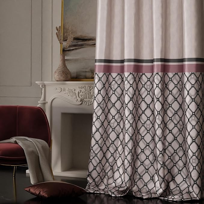 Stoa Paris Curtain for Home Single pc Patterned Curtain for Door Colour Noble Rose