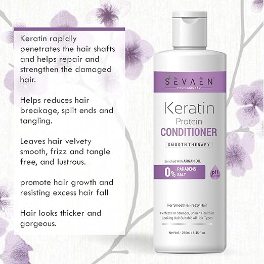 Sevaen Keratin & Argan Oil Smooth Therapy Conditioner - 250 ml