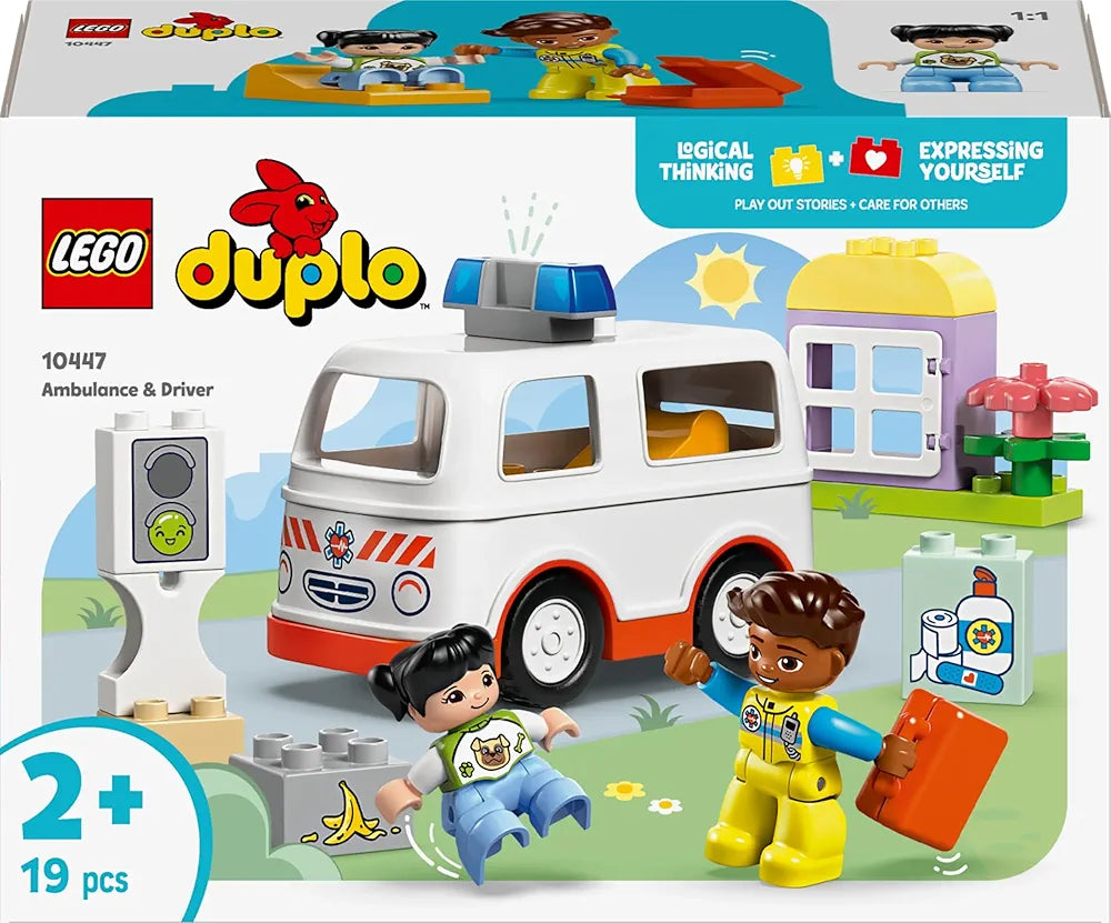 Lego Duplo Ambulance & Driver Educational Toy for Imaginative Toddler Pretend Play 10447