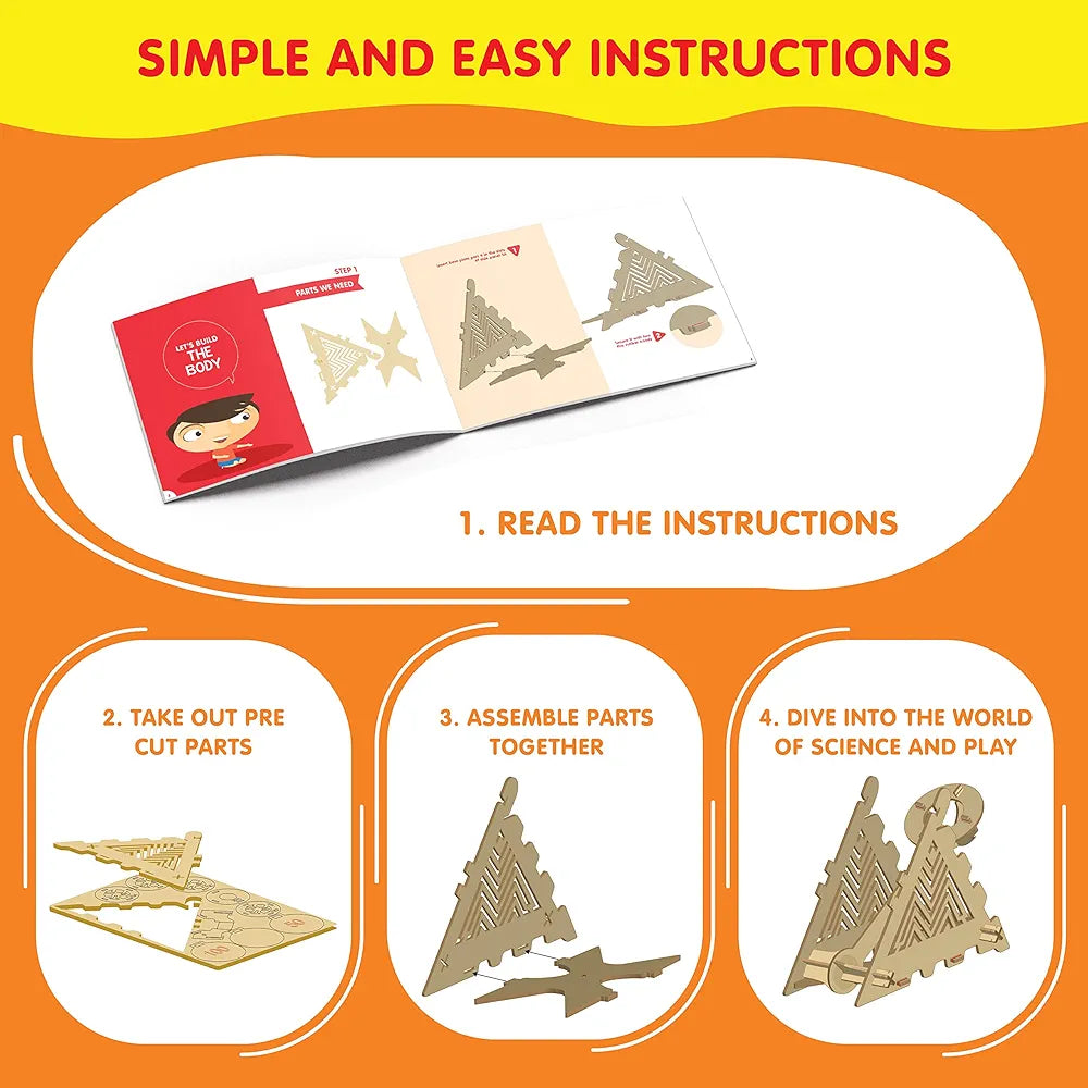 Genius Box Play some learning Slingshot Catapult DIY Science Kit for 8 Years and Up, STEM Toy, Learning Kit, Educational and Construction Based Activity Toy