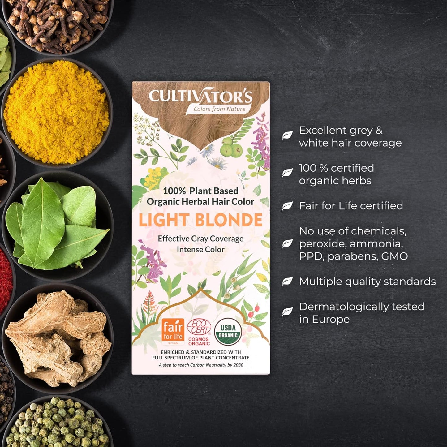 Cultivator's Light Blonde Organic Herbal Hair Colour - 100 gms
