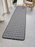 Saral Home Fleur Designer Soft Cotton Durable & Washable Multipurpose Runner Colour Black