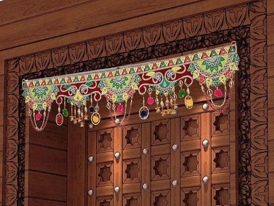 Toran for Main Door Traditional Bandarwal Handmade Hanging Latest Velvet Hand Embroidered