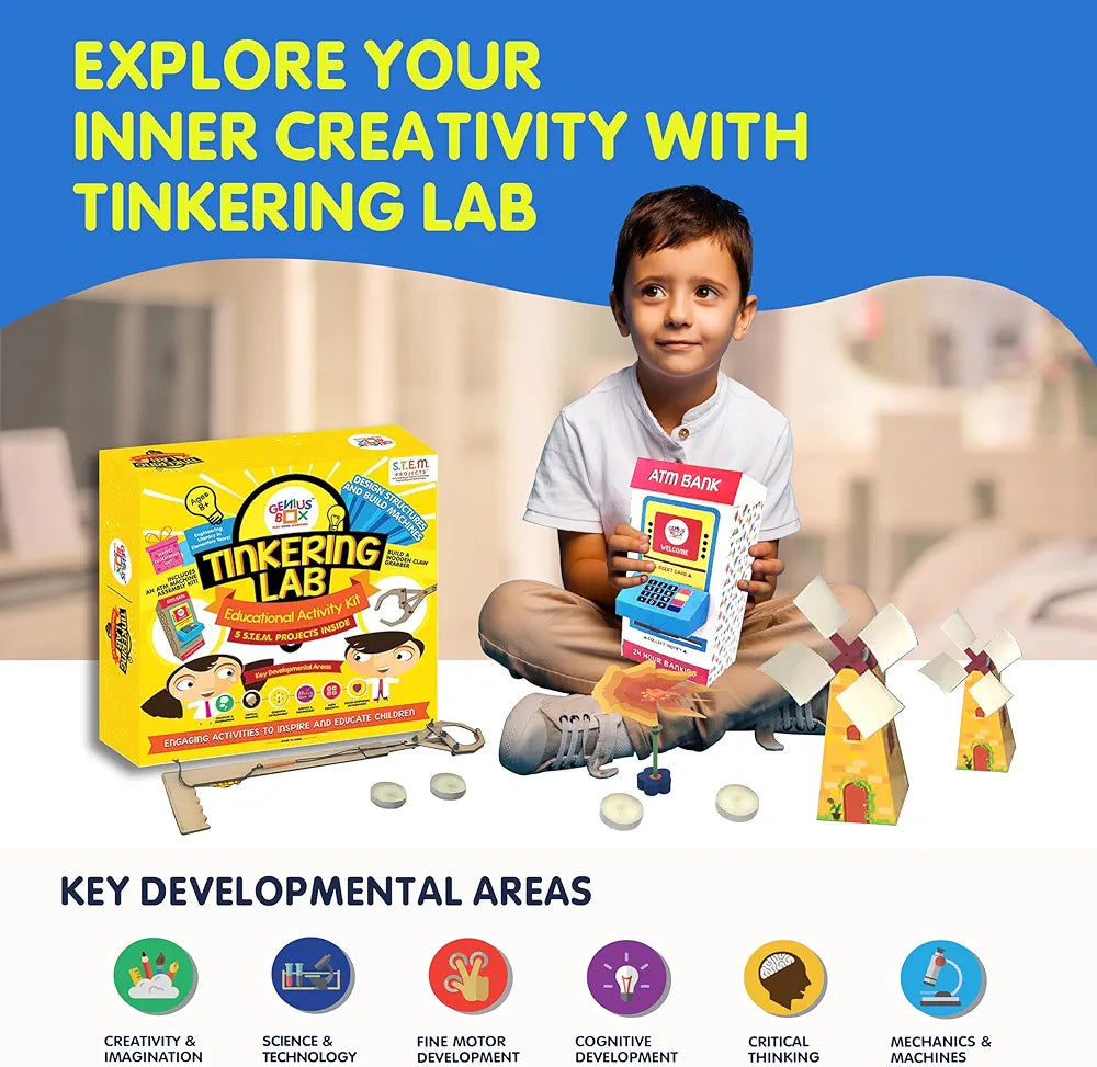 Genius Box Play some Learning Educational Toy for 8 Years and Up: Tinkering Lab DIY, Activity Kit, Experiment, Learning Kit, Educational Kit, STEM Toy