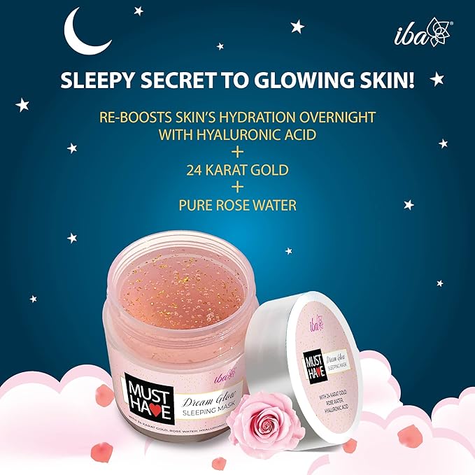 Iba Must Have Dream Glow Sleeping Mask With 24k Gold Overnight Radiant Face Pack - 100 Gms
