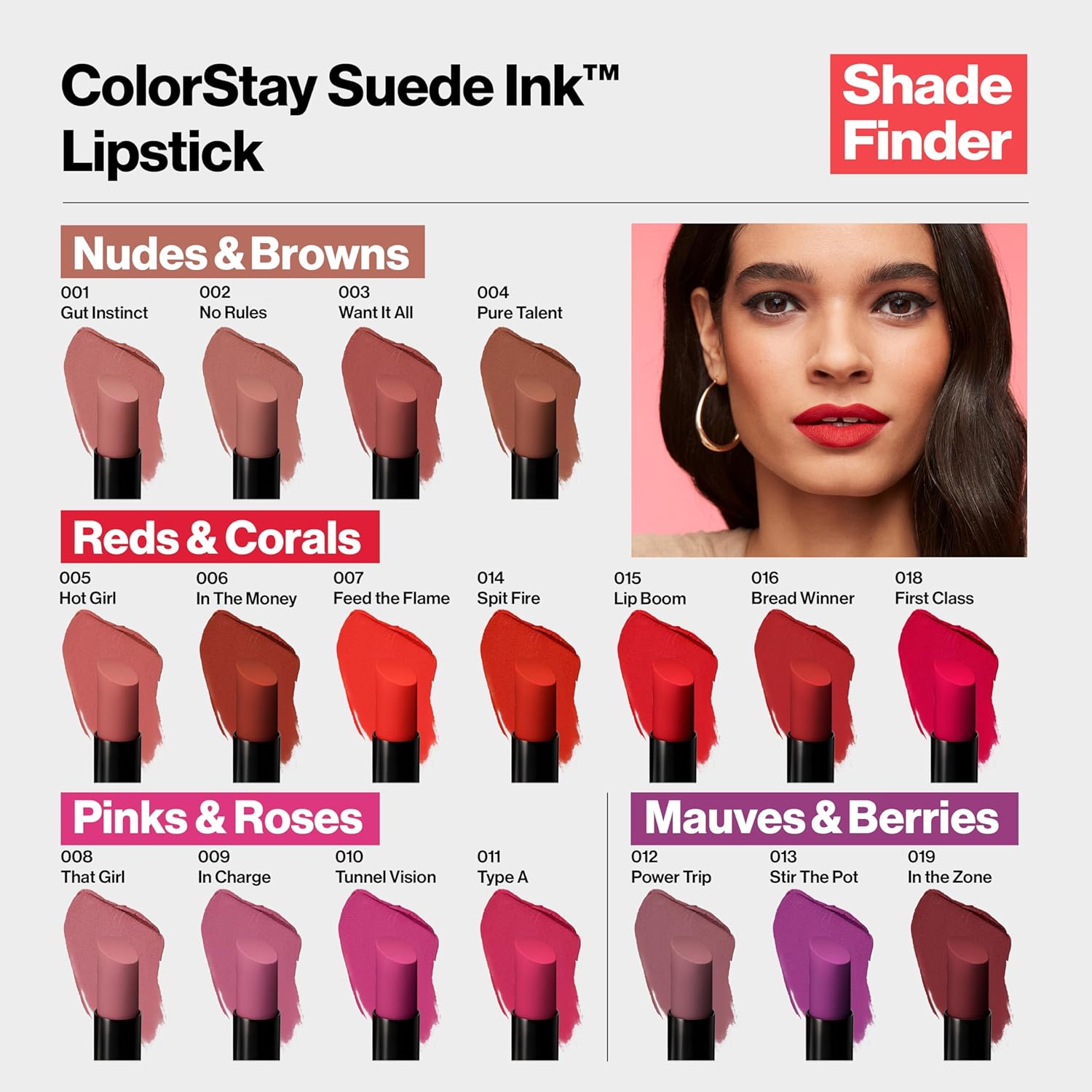 Revlon Lipstick, ColorStay Suede Ink, Built-in Primer, Infused with Vitamin E, Waterproof, Smudge-proof, Matte Color, 002 No Rules, 2.55 g