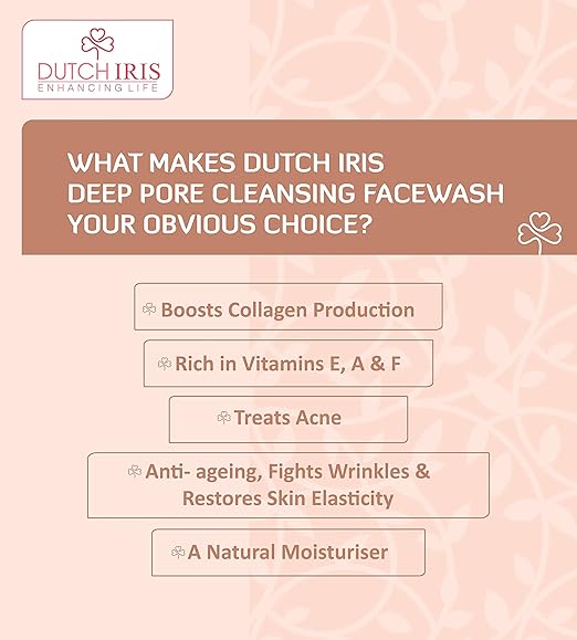 Dutch Iris Deep Pore Cleansing Face Wash - 100 Ml | Pack of 2