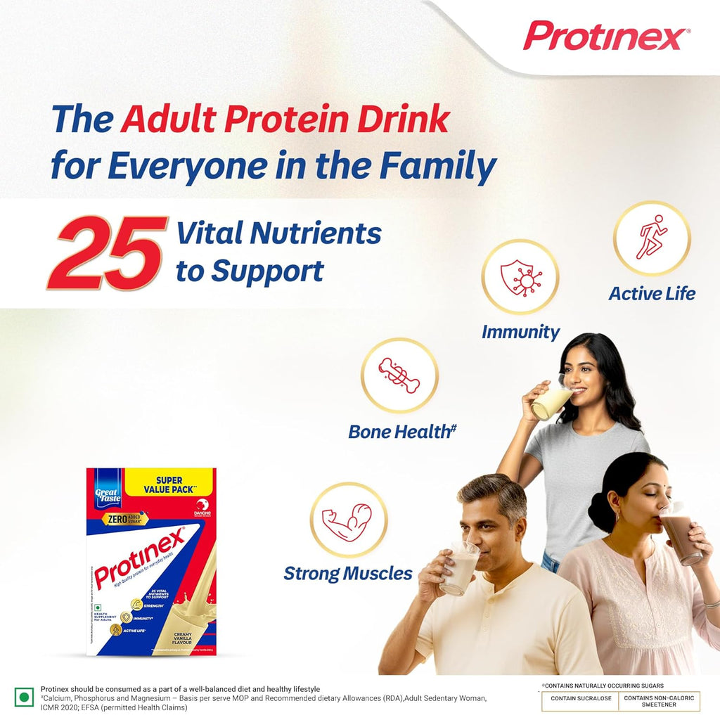 Protinex Creamy Vanilla, 1 Kg | Get 40% daily protein requirement for strong muscles when prepared with 200ml milk | High Protein | Zero Added Sugar | Nutritional Drink for Men and Women