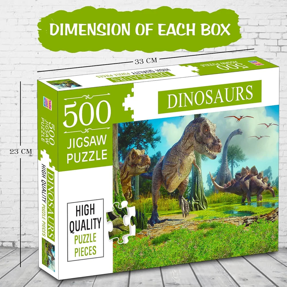 Hello Friend Dinosaur Jigsaw Puzzles 500-Piece for Kids and Childrens – Wild Animal, Gifts, Fun and Creative Game - Ages 6+