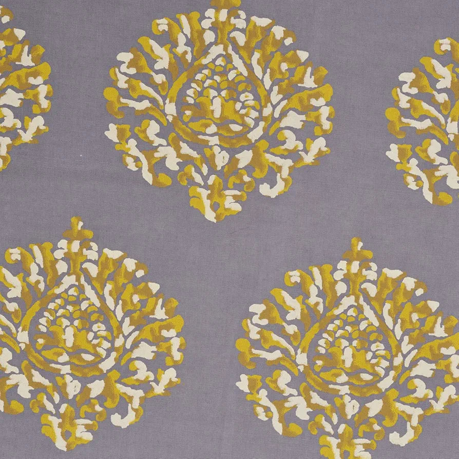 Trance Home Linen Pure Malmal Cotton Multipurpose Baby Dohar 3-Layered Baby Swaddle Blanket Colour Damask Grey Mustard