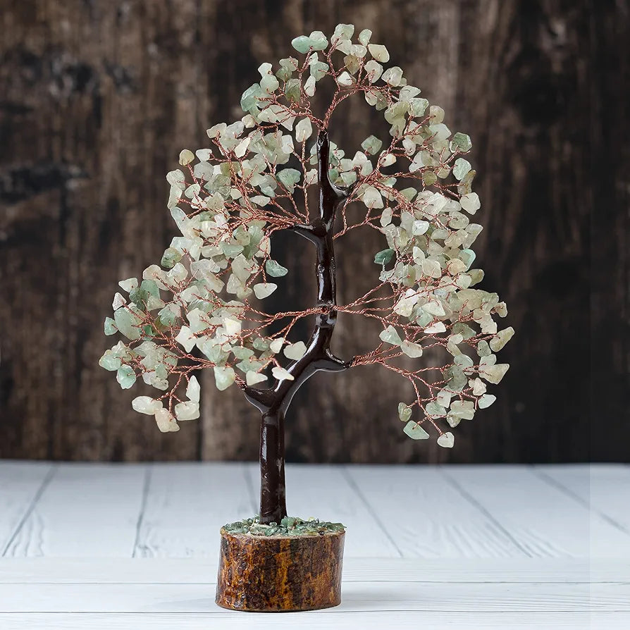 Bezavo Green Jade Crystal Tree Feng Shui Tree Copper Wire