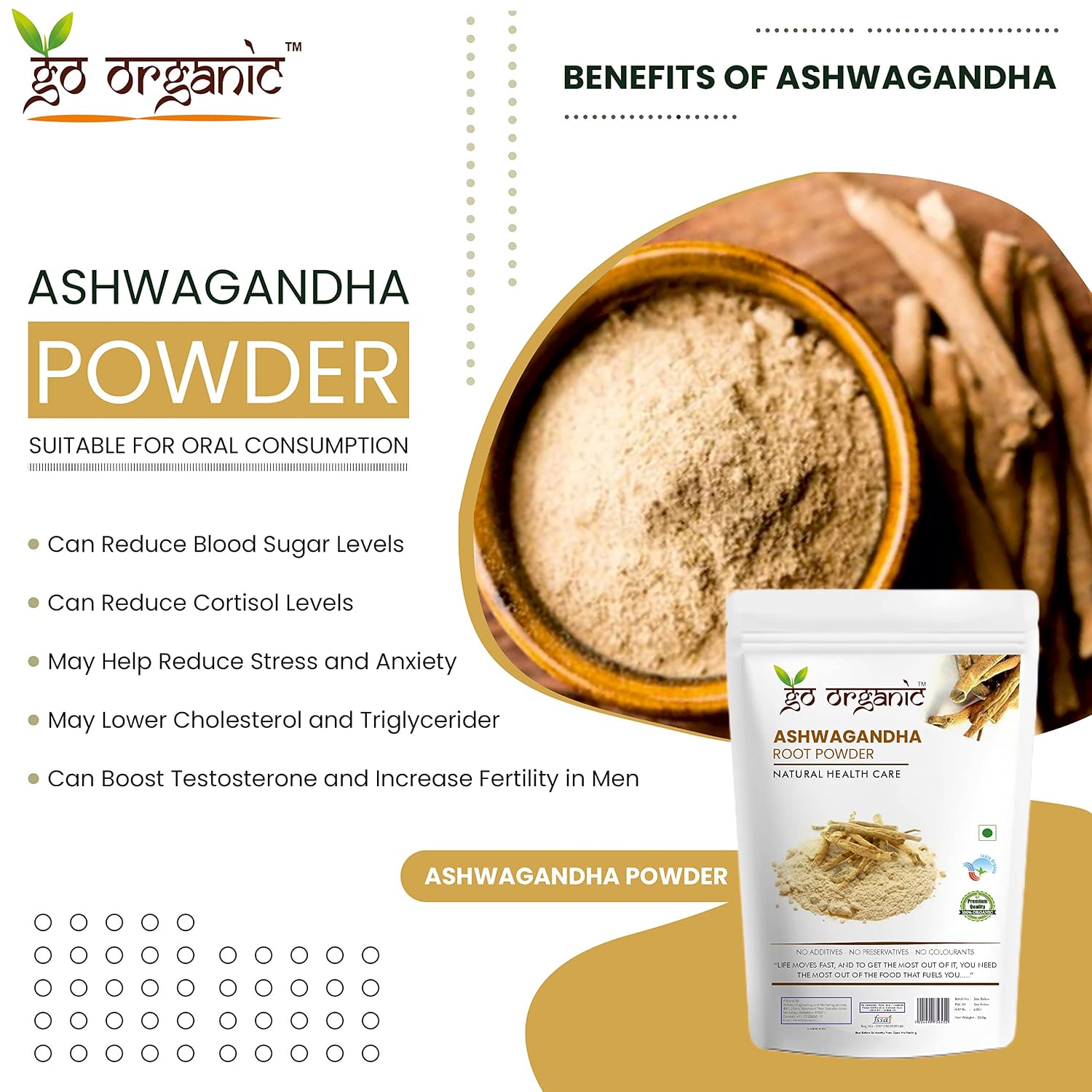 Go Organic Ashwagandha Root Powder 250g