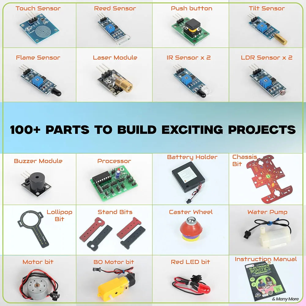 Butterfly EduFields Jumbo 40In1 Stem Robotics Kit Robot Toys for Kids Ages 8 9 10 11 12 Years Old Boys Girls 100+ Parts
