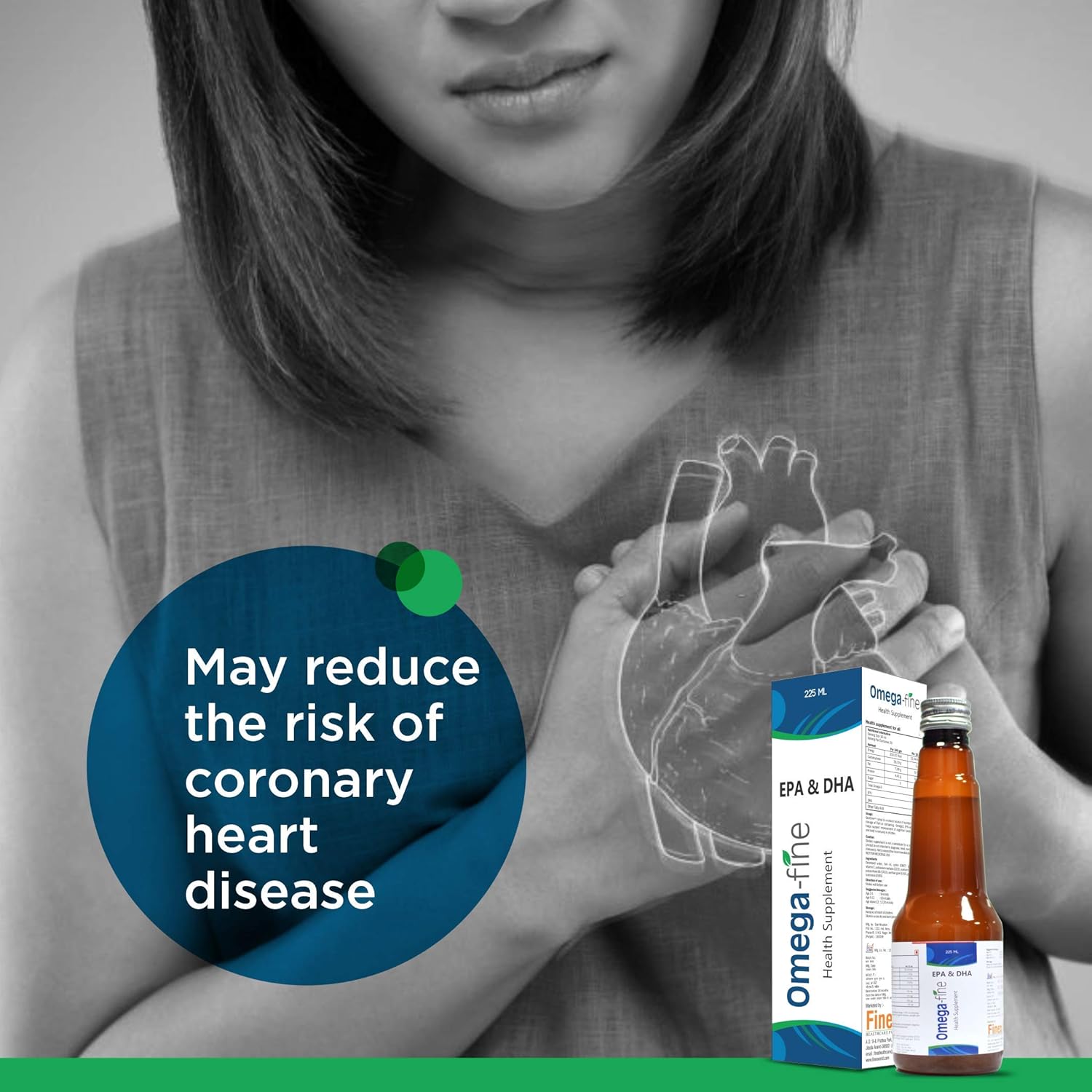 Health Supplement Syrup with Fish Oil (Omega-3, EPA, DHA) For Brain Health & Immunity (225 ml)