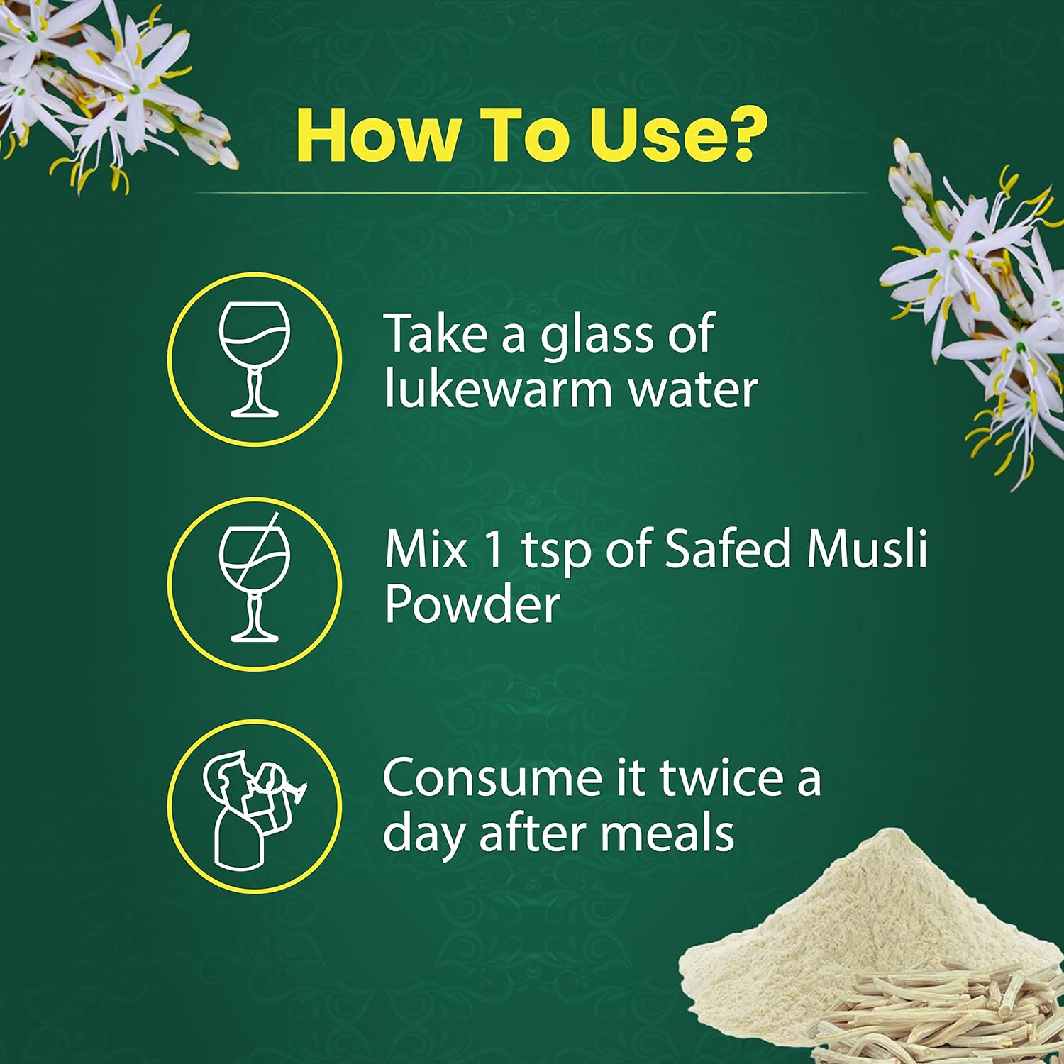 Safed Musli Root Powder | Natural | Herbal Supplement | Immunity Booster | Strength and Vitality- 100 Gram (Pack of 1)