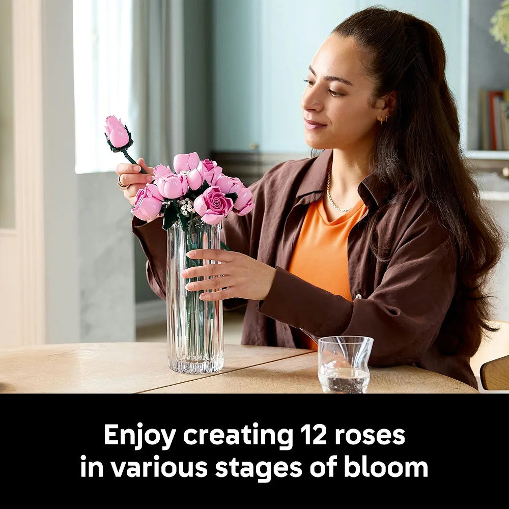 Lego Botanicals Bouquet of Pink Roses Decorative Flowers 10374 Building Blocks Set for Adults -Age 18+