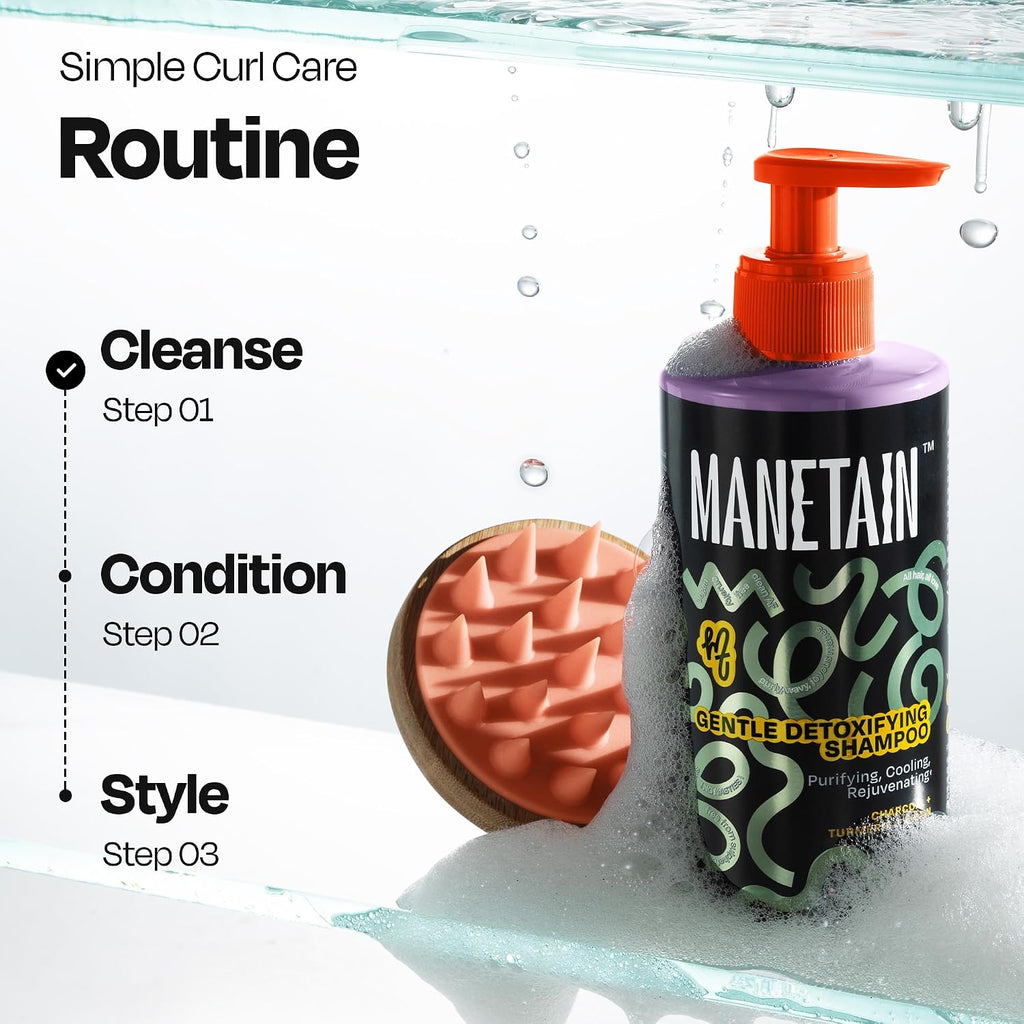 MANETAIN Gentle Detoxifying Shampoo 237ml – Deep Cleansing for Oily Scalp & Fine Hair