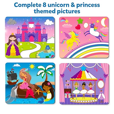 Skillmatics Art Activity Dot It Unicorns & Princesses No Mess Sticker Art for Kids Craft Kits Diy Activity