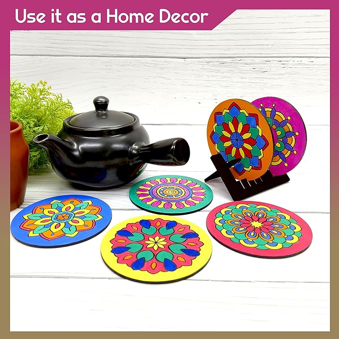 Solobolo Mandala Art Kit for Kids Adults | Indian Art Forms Kits, Art & Craft Kit for Kids Coloring & Painting Kit Using Water Brush