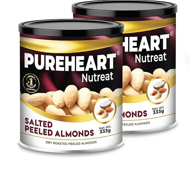 Pureheart Nutreat Dry Roasted Salted Peeled Almonds - 333 gms (Pack of 2)