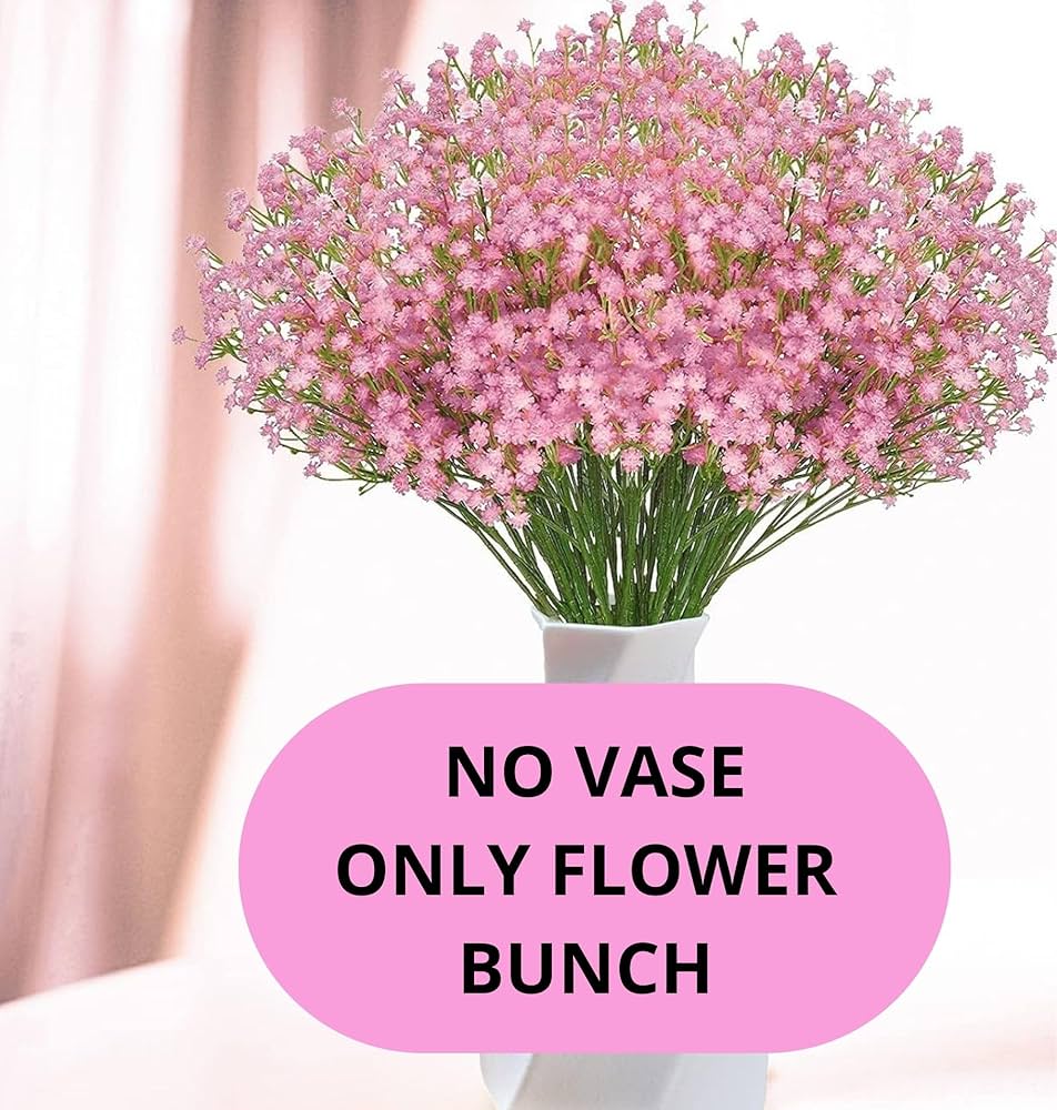 Long Stem Artificial Baby Breath Flowers Real Touch Silk Gypsophila Bouquets Pink