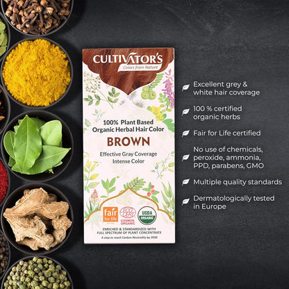 Cultivator's Brown Organic Herbal Hair Colour - 100 gms