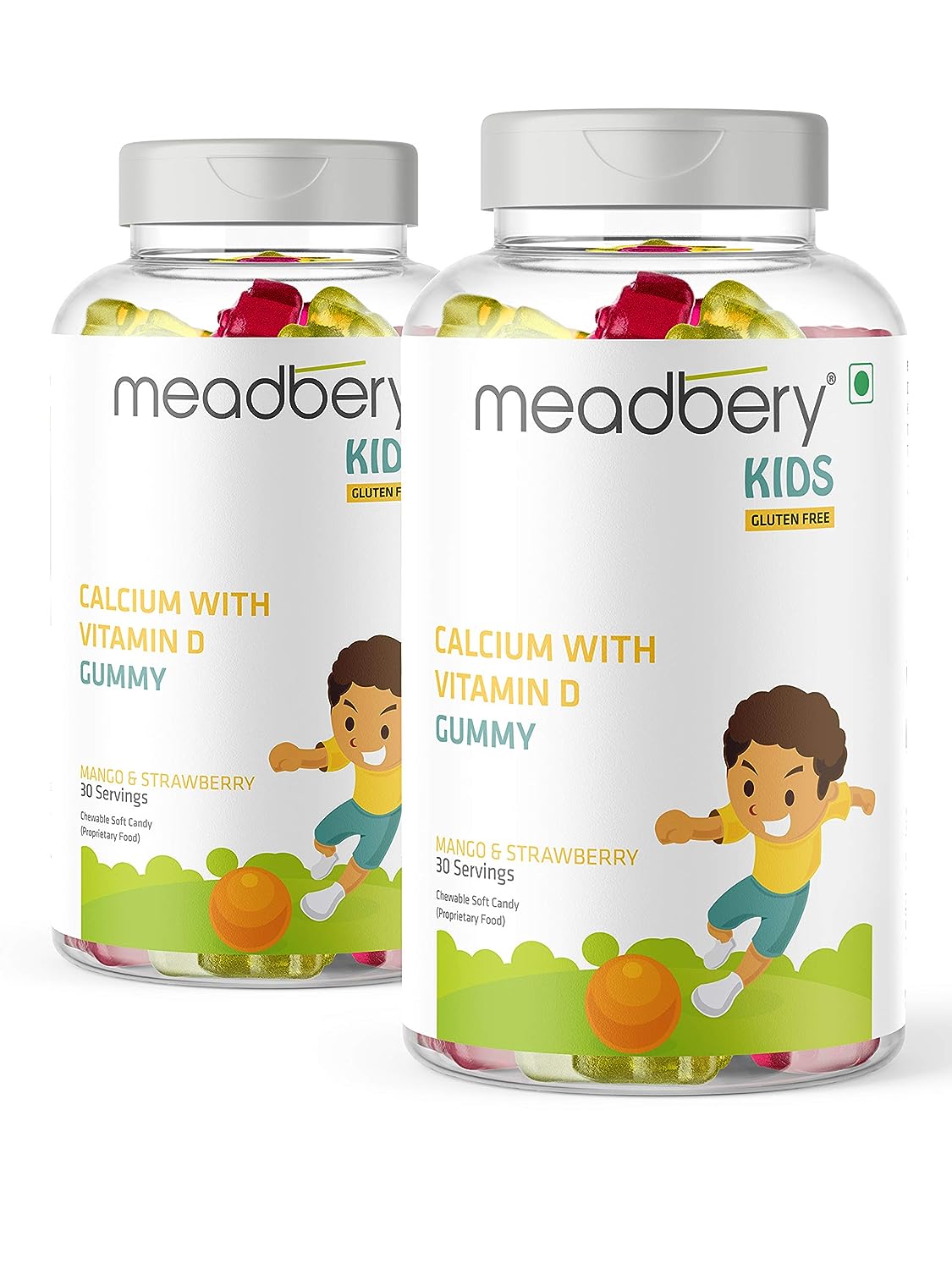 Meadbery Calcium Vitamin D Gummies For Kids - 30 gummies