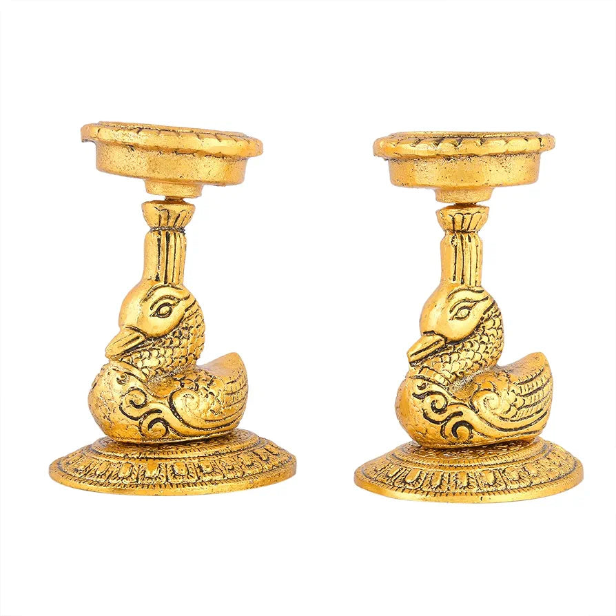 Elegant Metal Duck Candle Holder Set of 2 Handpolished Tlight Candle Holder Type 4 - Double Side