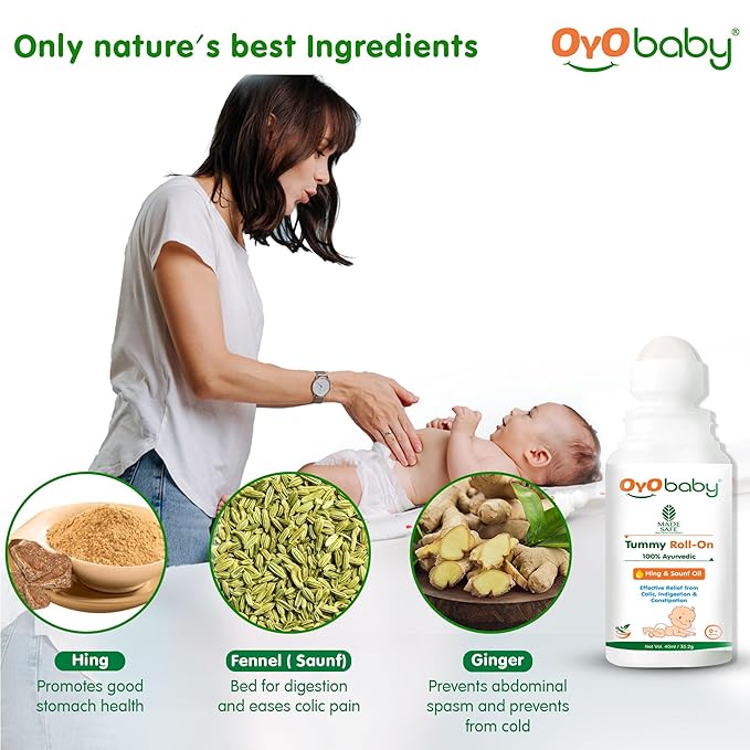 Oyo Baby Easy Tummy roll on for baby Quick Relief From Colic - 40 ml