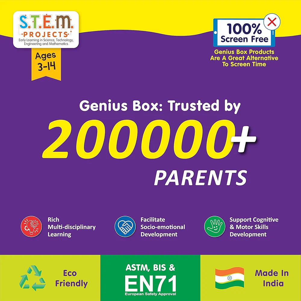 Genius Box Hydraulic Crane Fun Toy DIY Science Kit for Kids 8years and Up, STEM Toy, Learning Kit, Educational and Construction Based Activity Game